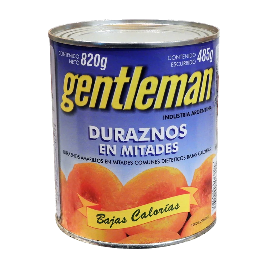 Duraznos en Mitades Bajas Calorías – Gentleman — envase