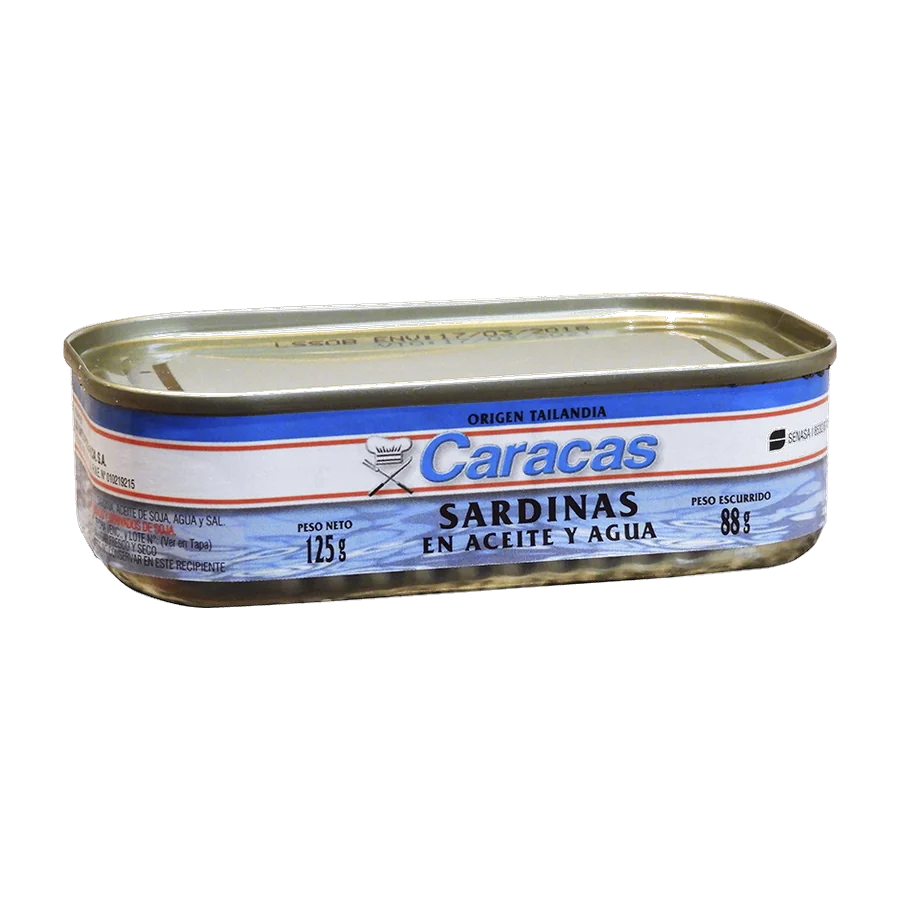 Sardinas en Aceite y Agua – Caracas — envase